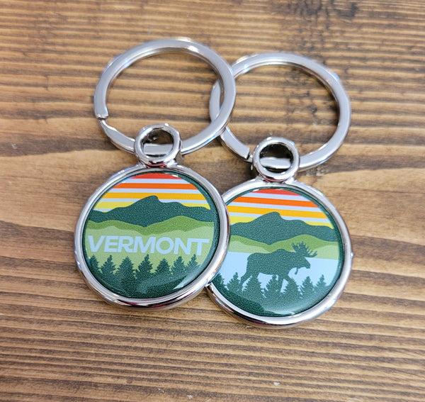 Vermont Chrome Keyring