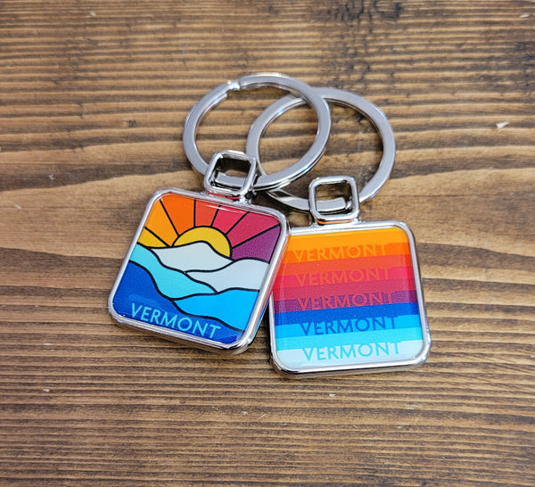 Vermont Chrome Keyring