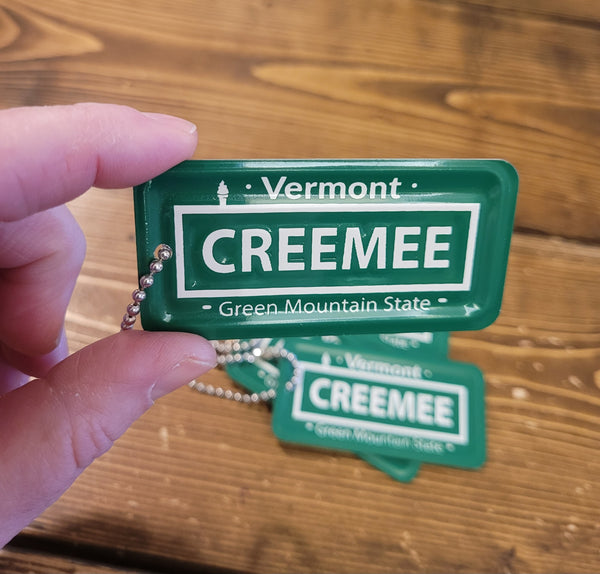 CREEMEE license plate keychain
