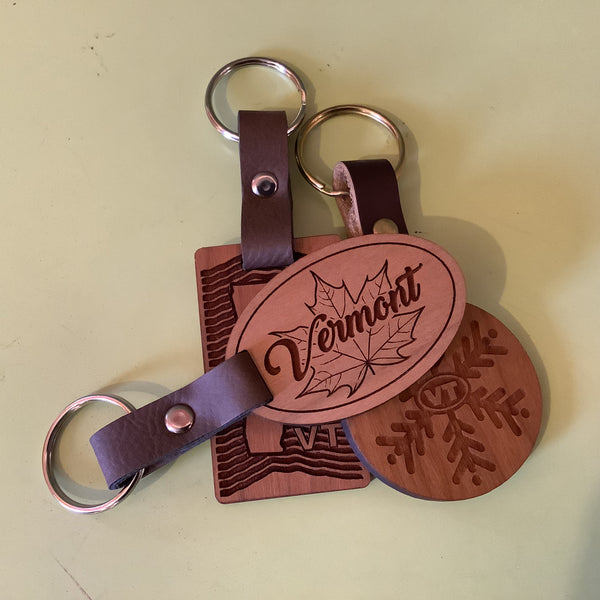 Vermont Wooden Keychains